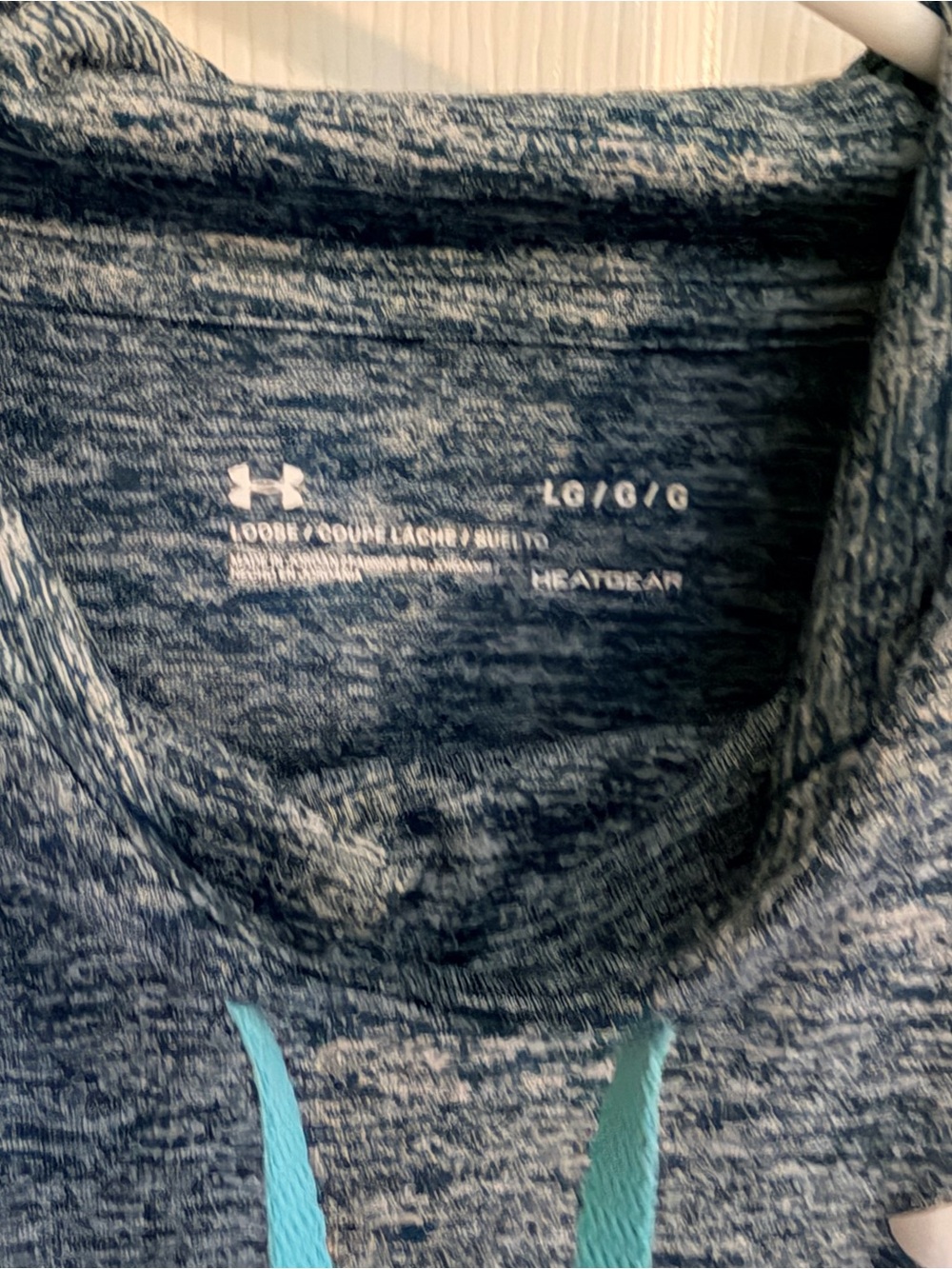 Under Armour Heather Teal Blue Lightweight Hoodie - Picture 2 of 3